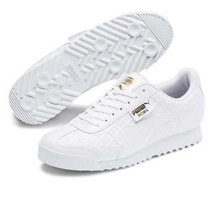 PUMA White Roma Reinvent Leather Sneaker - Women Size 8